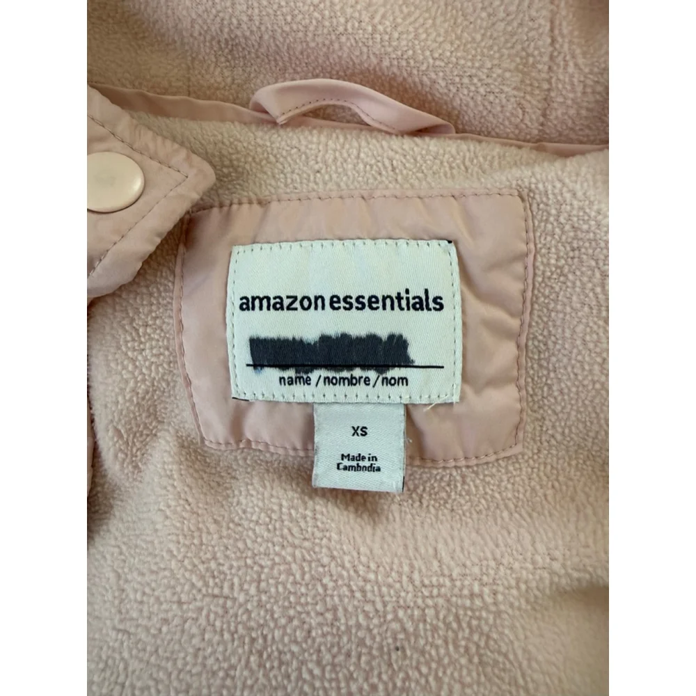 Girls Amazon Essentials Pink Puffer Jacket XS